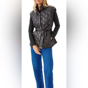Lilly Pulitzer Sz 10 Black Quilted Vest